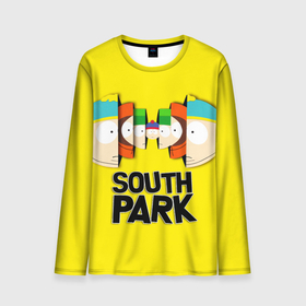 Мужской лонгслив 3D с принтом South Park   Южный парк персонажи в Курске, 100% полиэстер | длинные рукава, круглый вырез горловины, полуприлегающий силуэт | eric | kenny | kyle | south park | stanley | кайл | кенни | мультфильм | саус парк | сауспарк | сериал | стэн | эрик | южный парк