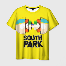 Мужская футболка 3D с принтом South Park   Южный парк персонажи в Екатеринбурге, 100% полиэфир | прямой крой, круглый вырез горловины, длина до линии бедер | eric | kenny | kyle | south park | stanley | кайл | кенни | мультфильм | саус парк | сауспарк | сериал | стэн | эрик | южный парк