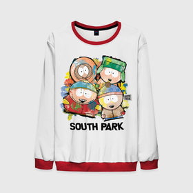 Мужской свитшот 3D с принтом South Park   Южный парк краски , 100% полиэстер с мягким внутренним слоем | круглый вырез горловины, мягкая резинка на манжетах и поясе, свободная посадка по фигуре | eric | kenny | kyle | south park | stanley | кайл | кенни | мультфильм | саус парк | сауспарк | сериал | стэн | эрик | южный парк