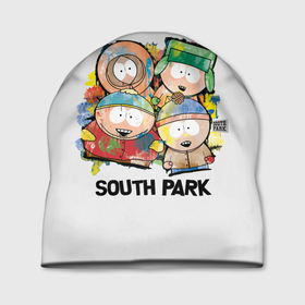 Шапка 3D с принтом South Park   Южный парк краски в Тюмени, 100% полиэстер | универсальный размер, печать по всей поверхности изделия | eric | kenny | kyle | south park | stanley | кайл | кенни | мультфильм | саус парк | сауспарк | сериал | стэн | эрик | южный парк