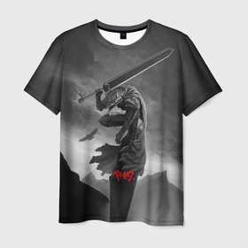 Мужская футболка 3D с принтом BERSERK РИСУНОК в Кировске, 100% полиэфир | прямой крой, круглый вырез горловины, длина до линии бедер | anime | berserk | аниме | берсерк | бесерк | гатс | манга | мультфильм