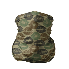 Бандана-труба 3D с принтом Поцелуи (камуфляж) в Санкт-Петербурге, 100% полиэстер, ткань с особыми свойствами — Activecool | плотность 150‒180 г/м2; хорошо тянется, но сохраняет форму | Тематика изображения на принте: camouflage | disguise | hunting camouflage | khaki | maskhalat | military | military camouflage | армия | военный камуфляж | война | губы | камуфляж | любовь | маскировка | масхалат | милитари | охота | охотничий камуфляж | помада | поцелуи |