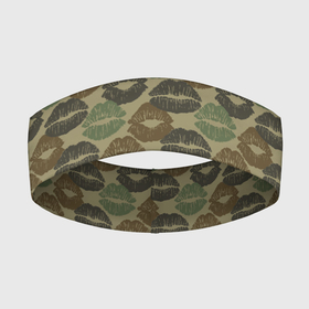 Повязка на голову 3D с принтом Поцелуи (камуфляж) в Санкт-Петербурге,  |  | camouflage | disguise | hunting camouflage | khaki | maskhalat | military | military camouflage | армия | военный камуфляж | война | губы | камуфляж | любовь | маскировка | масхалат | милитари | охота | охотничий камуфляж | помада | поцелуи |