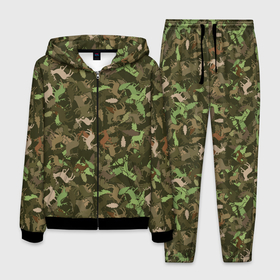 Мужской костюм 3D с принтом Олени и Дубовые Листья (камуфляж) в Новосибирске, 100% полиэстер | Манжеты и пояс оформлены тканевой резинкой, двухслойный капюшон со шнурком для регулировки, карманы спереди | camouflage | disguise | hunting camouflage | khaki | maskhalat | military | military camouflage | армия | военный камуфляж | война | животное | зверь | зоопарк | камуфляж | л | лось | маскировка | масхалат | милитари | олень | охота