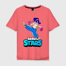 Мужская футболка хлопок Oversize с принтом ФЭНГ FANG BRAWLSTARS , 100% хлопок | свободный крой, круглый ворот, “спинка” длиннее передней части | brawl | brawl stars | brawlstars | fang | бравлстарс | фанг | фанк | фэнг