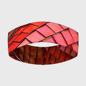Повязка на голову 3D с принтом Красная спартаковская чешуя в Екатеринбурге,  |  | абстрактное | открытие арена | рпл | спартак | спартак москва | фанам спартака | футбол | чешуя