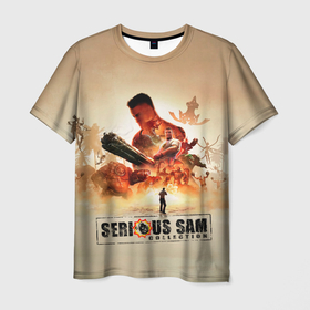 Мужская футболка 3D с принтом Серьёзные Сэмы в Санкт-Петербурге, 100% полиэфир | прямой крой, круглый вырез горловины, длина до линии бедер | game | games | serios sam | serious sam | игра | игры | серьёзный сем | серьёзный сэм
