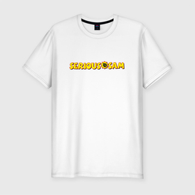 Мужская футболка хлопок Slim с принтом Logo Serious Sam в Белгороде, 92% хлопок, 8% лайкра | приталенный силуэт, круглый вырез ворота, длина до линии бедра, короткий рукав | game | games | serios sam | serious sam | игра | игры | серьёзный сем | серьёзный сэм