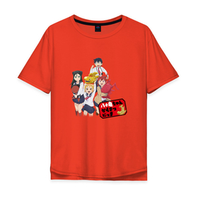 Мужская футболка хлопок Oversize с принтом Yatogame friends , 100% хлопок | свободный крой, круглый ворот, “спинка” длиннее передней части | Тематика изображения на принте: anime | yatogame chan kansatsu nikki | аниме | анимэ | дневник ятогамэ | кайто | маи | монака | янна