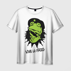Мужская футболка 3D с принтом Viva la революция в Белгороде, 100% полиэфир | прямой крой, круглый вырез горловины, длина до линии бедер | кастро | лягушка | революция | фидель