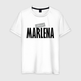 Мужская футболка хлопок с принтом Unreal Marlena в городе Новоалтайск, 100% хлопок | прямой крой, круглый вырез горловины, длина до линии бедер, слегка спущенное плечо. | marlena | motto | name | slogan | девиз | имя | лозунг | марлена | слоган