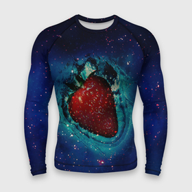 Мужской рашгард 3D с принтом Сладкая Космическая Ягодка ,  |  | berry | fruit | space | strawberry | sweet | в космосе | веган | клубника | космос | фрукты | ягода