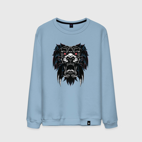 Мужской свитшот хлопок с принтом Черный лев (голова) в Екатеринбурге, 100% хлопок |  | lion | животное | клыки | кот | кошка | лев | львы