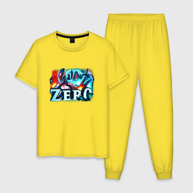 Мужская пижама хлопок с принтом Zero art в Санкт-Петербурге, 100% хлопок | брюки и футболка прямого кроя, без карманов, на брюках мягкая резинка на поясе и по низу штанин
 | borderlands | game | games | борда | бордерлендс | игра | игры