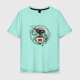 Мужская футболка хлопок Oversize с принтом Железяка арт в Тюмени, 100% хлопок | свободный крой, круглый ворот, “спинка” длиннее передней части | borderlands | game | games | борда | бордерлендс | железяка | игра | игры