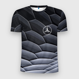 Мужская футболка 3D Slim с принтом Mercedes Benz pattern в Тюмени, 100% полиэстер с улучшенными характеристиками | приталенный силуэт, круглая горловина, широкие плечи, сужается к линии бедра | germany | mercedes | pattern | prestige | германия | мерседес | престиж | узор
