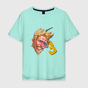Мужская футболка хлопок Oversize с принтом Улыбающийся Зейн в Тюмени, 100% хлопок | свободный крой, круглый ворот, “спинка” длиннее передней части | borderlands | game | games | борда | бордерлендс | зейн | игра | игры