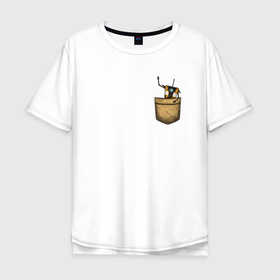 Мужская футболка хлопок Oversize с принтом Железяка в кармане в Курске, 100% хлопок | свободный крой, круглый ворот, “спинка” длиннее передней части | borderlands | game | games | борда | бордерлендс | железяка | игра | игры