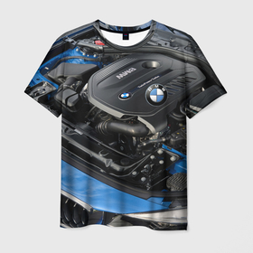 Мужская футболка 3D с принтом BMW Engine Twin Power Turbo в Петрозаводске, 100% полиэфир | прямой крой, круглый вырез горловины, длина до линии бедер | bmw | car | engine | germany | power | prestige | turbo | автомобиль | бмв | германия | двигатель | мощь | престиж | турбо