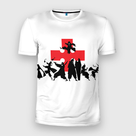 Мужская футболка 3D Slim с принтом 8 я бригада в Белгороде, 100% полиэстер с улучшенными характеристиками | приталенный силуэт, круглая горловина, широкие плечи, сужается к линии бедра | 8 я бригада | аниме | крест | пламенная бригада | пожарные | синра