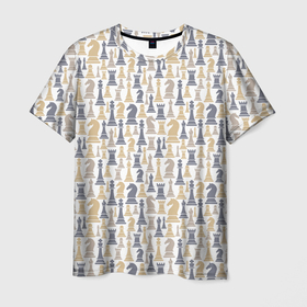 Мужская футболка 3D с принтом Шахматы (фигуры) в Санкт-Петербурге, 100% полиэфир | прямой крой, круглый вырез горловины, длина до линии бедер | 64 клетки | chess | анатолий карпов | владимир крамник | гари каспаров | гроссмейстер | игра | капабланка | король | ладья | математика | михаил ботвинник | мозг | мысль | пешка | разум | ферзь