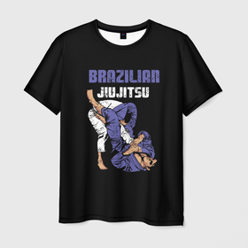 Мужская футболка 3D с принтом BRAZILIAN JIU JITSU   (BJJ) в Петрозаводске, 100% полиэфир | прямой крой, круглый вырез горловины, длина до линии бедер | brazilian jiu jitsu | fighter | jujutsu | karate | боевые искусства | боец | бои | бойцовский клуб | болевой приём | борьба | воин | джиу джитсу | дзюдзюцу | дзюдо | единоборства | карате | кимоно | рукопашный бой | сила