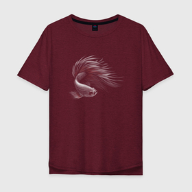Мужская футболка хлопок Oversize с принтом Красивая рыба в Петрозаводске, 100% хлопок | свободный крой, круглый ворот, “спинка” длиннее передней части | fish | море | морские | паттерн | рыба | рыбки | рыбы