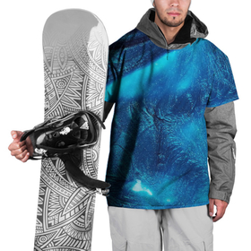 Накидка на куртку 3D с принтом Синий абстрактный фон в Новосибирске, 100% полиэстер |  | абстракция | арт | краска | мрамор | синий | синяя текстура | текстура