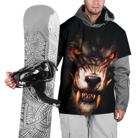 Накидка на куртку 3D с принтом оскал оборотня в Екатеринбурге, 100% полиэстер |  | werewolf | wolf | вервульф | волк | клыки | оборотень | оскал | ярость