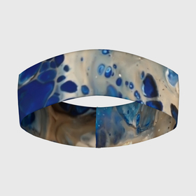 Повязка на голову 3D с принтом синие разводы на воде в Тюмени,  |  | blue | drawing | paint | texture | арт | краска | рисунок | синий | синий фон | текстура