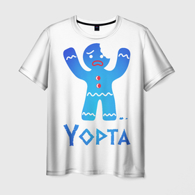 Мужская футболка 3D с принтом Епта , 100% полиэфир | прямой крой, круглый вырез горловины, длина до линии бедер | yopta | имбирный | надписи | пряня