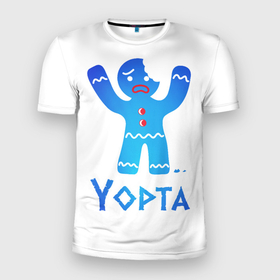 Мужская футболка 3D Slim с принтом Епта в Тюмени, 100% полиэстер с улучшенными характеристиками | приталенный силуэт, круглая горловина, широкие плечи, сужается к линии бедра | yopta | имбирный | надписи | пряня