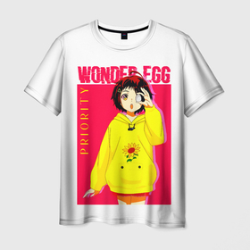 Мужская футболка 3D с принтом Priority Wonder Egg в Екатеринбурге, 100% полиэфир | прямой крой, круглый вырез горловины, длина до линии бедер | ai | ai ohto | ai ooto | egg | ohto | ooto | priority | wonder | wonder egg priority | ай | ай ото | ай отто | аниме | манга | ото | отто | приоритет чудояйца