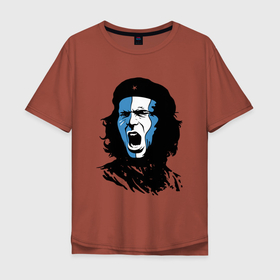 Мужская футболка хлопок Oversize с принтом Силуэт Че Гевары , 100% хлопок | свободный крой, круглый ворот, “спинка” длиннее передней части | кастро | коммунизм | куба | патриотическое | че гевара