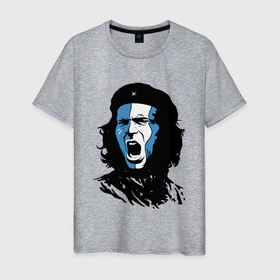 Мужская футболка хлопок с принтом Силуэт Че Гевары в Санкт-Петербурге, 100% хлопок | прямой крой, круглый вырез горловины, длина до линии бедер, слегка спущенное плечо. | кастро | коммунизм | куба | патриотическое | че гевара