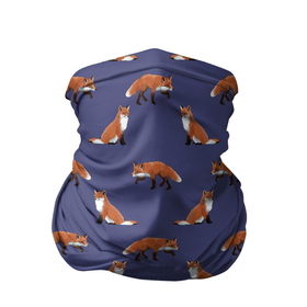 Бандана-труба 3D с принтом Акварельные лисы паттерн в Санкт-Петербурге, 100% полиэстер, ткань с особыми свойствами — Activecool | плотность 150‒180 г/м2; хорошо тянется, но сохраняет форму | fox | foxes | pattern | акварель | акварельная лиса | акварельный рисунок | лесные звери | лисички | лисы | оранжевый | паттерн | синий
