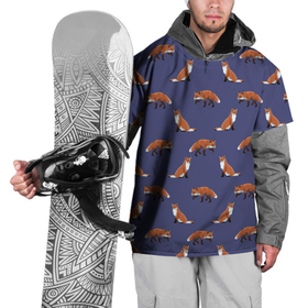 Накидка на куртку 3D с принтом Акварельные лисы паттерн , 100% полиэстер |  | Тематика изображения на принте: fox | foxes | pattern | акварель | акварельная лиса | акварельный рисунок | лесные звери | лисички | лисы | оранжевый | паттерн | синий