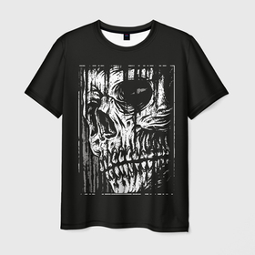 Мужская футболка 3D с принтом Лик Смерти в Курске, 100% полиэфир | прямой крой, круглый вырез горловины, длина до линии бедер | dead | death | мертвец | панк | рок | череп | черный