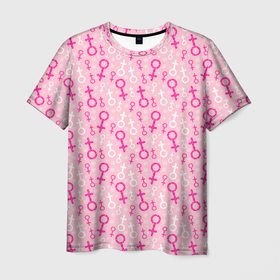 Мужская футболка 3D с принтом Гендерный Женский Знак Венеры в Белгороде, 100% полиэфир | прямой крой, круглый вырез горловины, длина до линии бедер | 8 марта | feminism | афродита | венера | весна | влюбленность | гендер | девушка | жена | женский день | женщина | красота | кулак | купидон | любимая | любовь | мама | подарок девушке | подарок маме