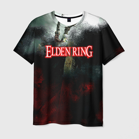 Мужская футболка 3D с принтом Elden Ring  Битва души , 100% полиэфир | прямой крой, круглый вырез горловины, длина до линии бедер | action | bandai namco games | elden ring | from software | rpg | хидэтака миядзаки
