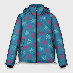 Мужская зимняя куртка 3D с принтом Christmas Pattern New в Тюмени, верх — 100% полиэстер; подкладка — 100% полиэстер; утеплитель — 100% полиэстер | длина ниже бедра, свободный силуэт Оверсайз. Есть воротник-стойка, отстегивающийся капюшон и ветрозащитная планка. 

Боковые карманы с листочкой на кнопках и внутренний карман на молнии. | celebration | christmas | new year | pattern | новый год | патерн | праздник | рождество