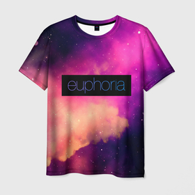 Мужская футболка 3D с принтом Euphoria сериал в Новосибирске, 100% полиэфир | прямой крой, круглый вырез горловины, длина до линии бедер | зендея | космос | небо | облака | ру беннетт | сериал euphoria | эйфория