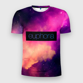 Мужская футболка 3D Slim с принтом Euphoria сериал в Новосибирске, 100% полиэстер с улучшенными характеристиками | приталенный силуэт, круглая горловина, широкие плечи, сужается к линии бедра | зендея | космос | небо | облака | ру беннетт | сериал euphoria | эйфория