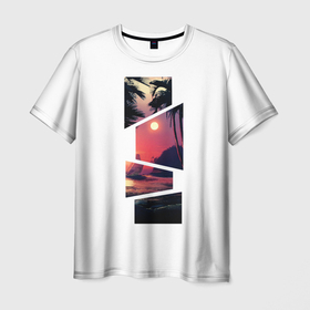 Мужская футболка 3D с принтом Сайдинг Пальма , 100% полиэфир | прямой крой, круглый вырез горловины, длина до линии бедер | gfkmvf | gfkmvs | rockstar | пальма | пальмы | рокстар | сайдинг