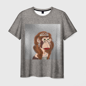 Мужская футболка 3D с принтом Wanna Be Bored Ape в Петрозаводске, 100% полиэфир | прямой крой, круглый вырез горловины, длина до линии бедер | ape | bored ape | crypto | nft | крипто | криптовалюта | нфт | обезьяна