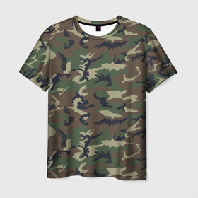 Мужская футболка 3D с принтом Камуфляж   (Camouflage) в Екатеринбурге, 100% полиэфир | прямой крой, круглый вырез горловины, длина до линии бедер | camouflage | military | армия | боец | ввс | вдв | вмф | военный камуфляж | воин | война | гру | десантник | дшб | камуфляж | кгб | маскировка | масхалат | мвд | милитари | мчс | омон | охота | патриот | пво