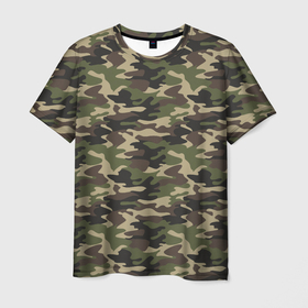 Мужская футболка 3D с принтом Лесной Камуфляж (Camouflage) , 100% полиэфир | прямой крой, круглый вырез горловины, длина до линии бедер | camouflage | military | армия | боец | ввс | вдв | вмф | военный камуфляж | воин | война | гру | десантник | дшб | камуфляж | кгб | маскировка | масхалат | мвд | милитари | мчс | омон | охота | патриот | пво
