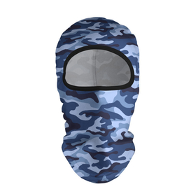Балаклава 3D с принтом Синий Камуфляж (Camouflage) в Новосибирске, 100% полиэстер, ткань с особыми свойствами — Activecool | плотность 150–180 г/м2; хорошо тянется, но при этом сохраняет форму. Закрывает шею, вокруг отверстия для глаз кайма. Единый размер | Тематика изображения на принте: camouflage | армия | боец | ввс | вдв | вмф | военный камуфляж | воин | война | гру | десантник | дшб | камуфляж | кгб | маскировка | масхалат | мвд | милитари | мчс | омон | охота | охрана | патриот | пво