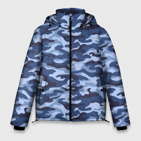 Мужская зимняя куртка 3D с принтом Синий Камуфляж (Camouflage) в Екатеринбурге, верх — 100% полиэстер; подкладка — 100% полиэстер; утеплитель — 100% полиэстер | длина ниже бедра, свободный силуэт Оверсайз. Есть воротник-стойка, отстегивающийся капюшон и ветрозащитная планка. 

Боковые карманы с листочкой на кнопках и внутренний карман на молнии. | camouflage | армия | боец | ввс | вдв | вмф | военный камуфляж | воин | война | гру | десантник | дшб | камуфляж | кгб | маскировка | масхалат | мвд | милитари | мчс | омон | охота | охрана | патриот | пво
