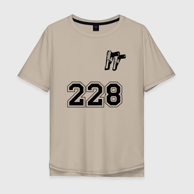 Мужская футболка хлопок Oversize с принтом 228 Два ствола. в Новосибирске, 100% хлопок | свободный крой, круглый ворот, “спинка” длиннее передней части | 228 | rap | rep | логотип | музыка | надпись | ноггано | рэп | статья